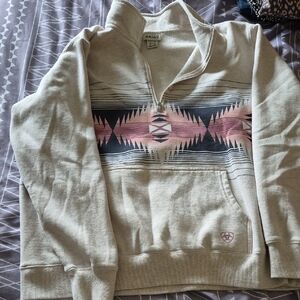 Ariat Women's Cream and Pink Cowl Neck Sweater